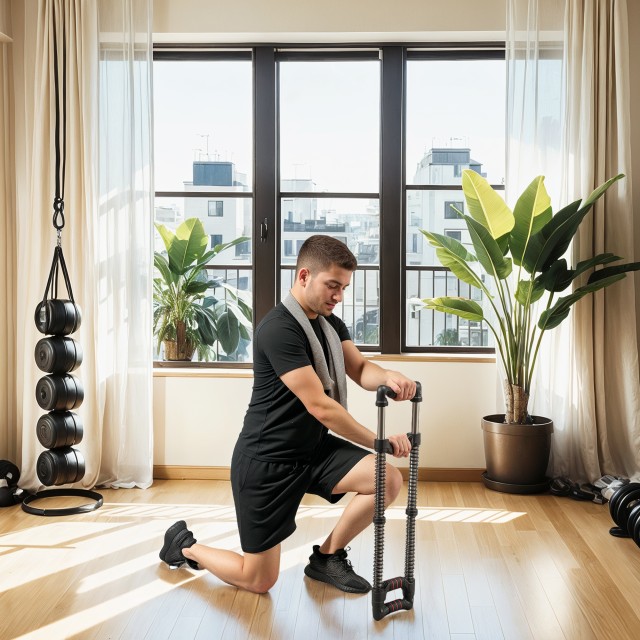 SPORTNOW Power Twister με 4 ελατήρια με αντίσταση από 10 έως 80 κιλά, από ανοξείδωτο ατσάλι, 80x22x5 εκ., Μαύρο A91-371V00BK