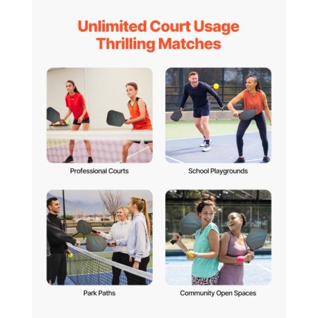 VEVOR Επαγγελματική Ρακέτα Πίκλεμπολ Ανθρακονήματος με Κυψελωτό Πυρ...