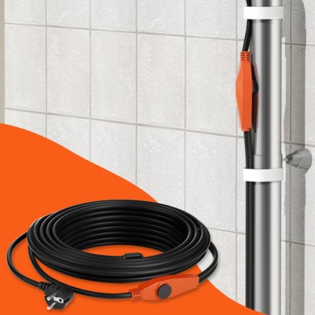 VEVOR  Καλώδιο Θέρμανσης Σωλήνων 9μ 23W/m με Ενσωματωμένο Θερμοστάτη GDJRDLMC30FT7EAAGV2