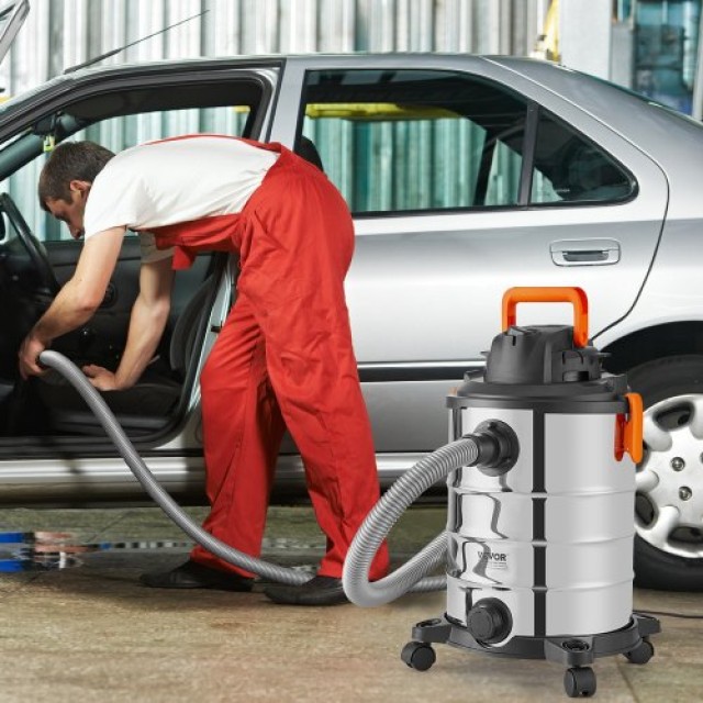 VEVOR Υγρού/Ξηρού Σκούπα 30L 6 HP Ανοξείδωτη Ασημί  SYGSZKXCQ30L2G7A8V2