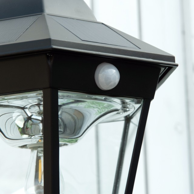 Outsunny Ηλιακός Λαμπτήρας Κήπου LED με Αισθητήρα Κίνησης, 22x22x19...