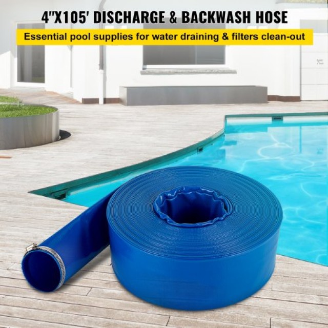 VEVOR Σωλήνας Εκκένωσης, 4 x 105, PVC Εύκαμπτος Σωλήνας, Ανθεκτικός, Μπλε  YCFC4X100PVC2V96ZV0