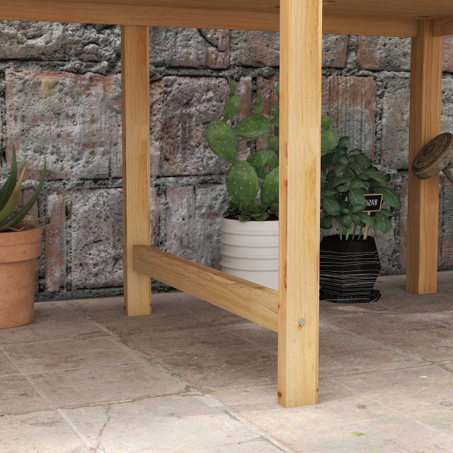 Outsunny Raised Vegetable Garden με 2 τρύπες αποστράγγισης και τσάντα από μη υφαντό ύφασμα, σε ξύλο ελάτης, 115x55x80 cm 845-966V00ND