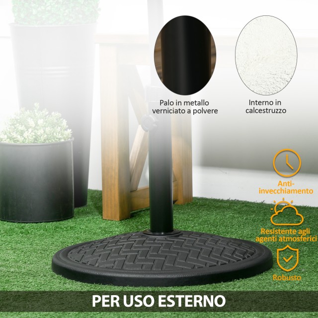 Outsunny Βάση για Ομπρέλα 14kg για Κοντάρια Ø32-38 mm, Μέταλλο και ...
