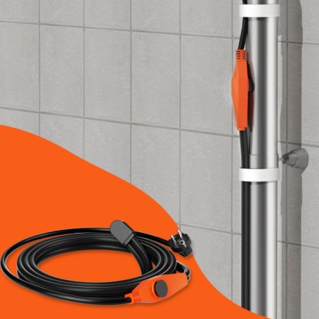 VEVOR  Καλώδιο Θέρμανσης Σωλήνων 4m 23W/m με Ενσωματωμένο Θερμοστάτη GDJRDLMC12FT7Z3K3V2