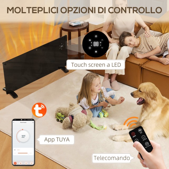 HOMCOM  Θερμαντικό Σώμα Μεταφοράς 2000W με Ρυθμιζόμενη Θερμοκρασία,...