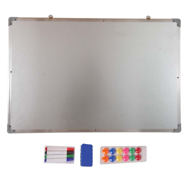 BAKAJI Λευκός Μαγνητικός Πίνακας XL 90x60 από Αλουμίνιο με Σβηστό ... BAKAJI Λευκός Μαγνητικός Πίνακας XL 90x60 από Αλουμίνιο με Σβηστό ...