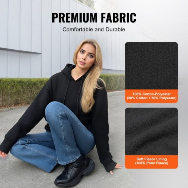 VEVOR Θερμαινόμενο Φούτερ Unisex με Μπαταρία για Άνδρες & Γυναίκες, Μέγεθος M, Μαύρο JRWYTTSHSDDC0VASSV9