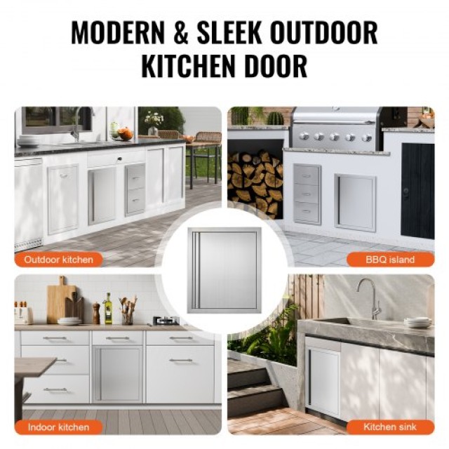 Πόρτα BBQ VEVOR 457x533 mm Ανοξείδωτη για Εξωτερική Κουζίνα  DMABSCJM18X25F9BVV0