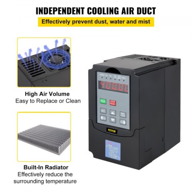 VEVOR 4.0KW 220V VFD Μετατροπέας Συχνότητας για Έλεγχο Ταχύτητας Κι...