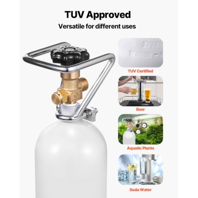 VEVOR Δεξαμενή CO2 4.41 lbs Αλουμινίου με Βαλβίδα DIN477 TUV Εγκεκριμένη EYHTQGHJG2KGAUPCSV0