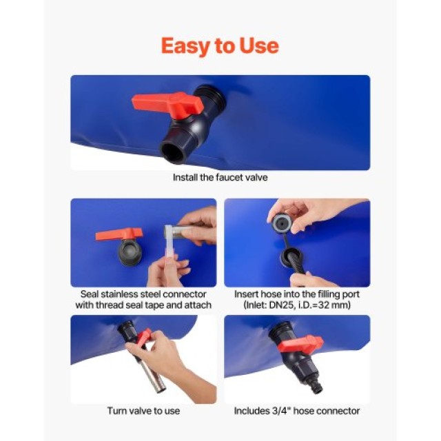 VEVOR Σάκος Αποθήκευσης Νερού PVC 240L (39.8 × 23.6 × 17.7 in) CSDL...