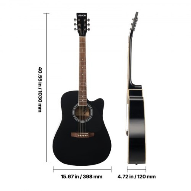 VEVOR Δέμα Ακουστικής Κιθάρας Cutway 41 για Αρχάριους με Θήκη Μεταφ...