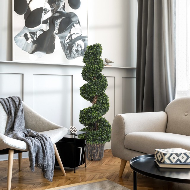 Outsunny Σετ 2 Τεχνητά Φυτά Μπόξου σε Σπείρα για Εσωτερικούς και Εξ... Outsunny Σετ 2 Τεχνητά Φυτά Μπόξου σε Σπείρα για Εσωτερικούς και Εξ...