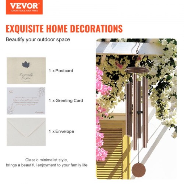 VEVOR  Αλουμινένια Ανεμογλυπτά 1270 mm με Βαθύ Ήχο για Εξωτερικό Χώρο JSFLHS50INCH7Q7SMV0