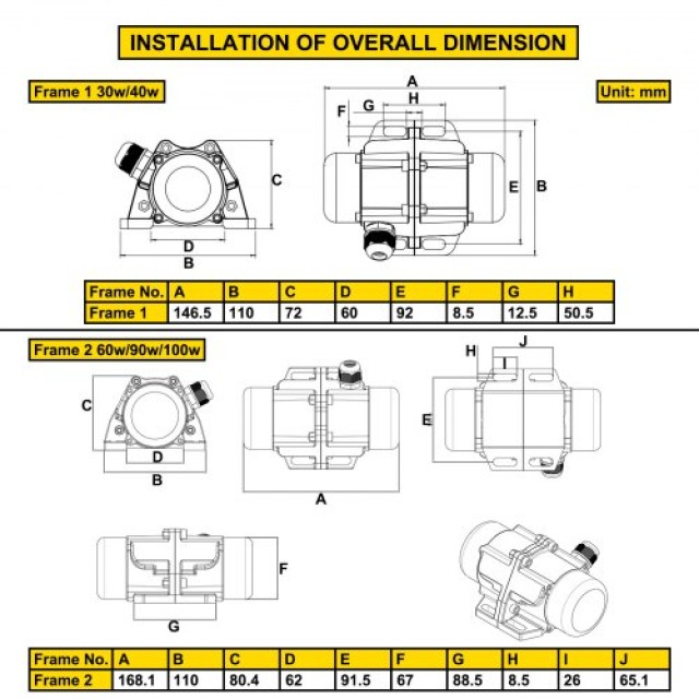 Δονητής Σκυροδέματος VEVOR 40W 220V IP65  ZDDJ40W0000000001V7