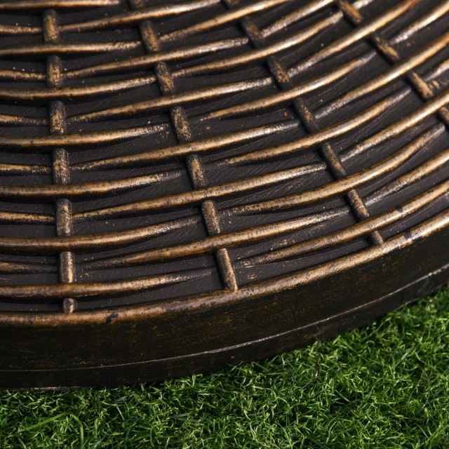Outsunny στρογγυλή βάση ομπρέλας σε πλαστικό εφέ Rattan 25kg για πόλους 35mm, 38mm, 48mm 84D-044