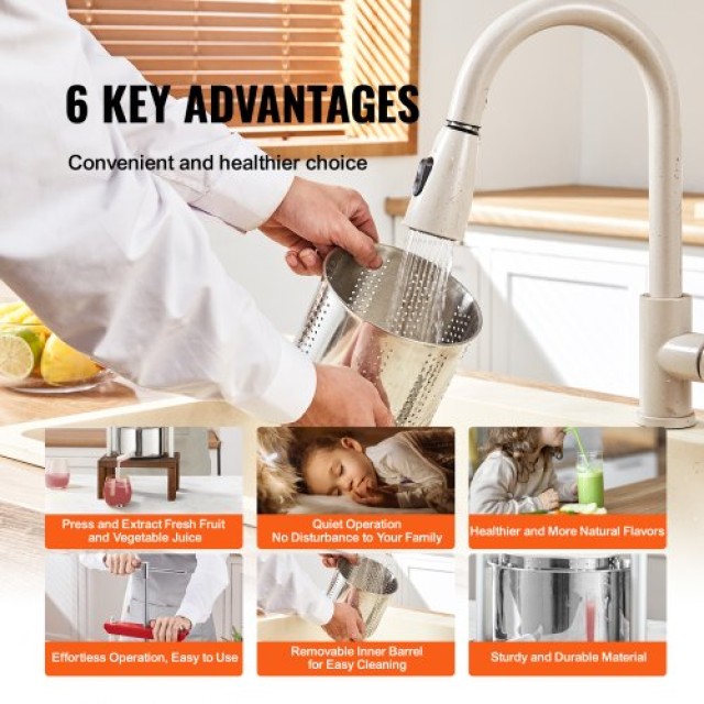 Πρέσα Φρούτων VEVOR 2L, Χειροκίνητη για Χυμούς & Έλαια  TSGJYZJMXJ2LTCGH1V0