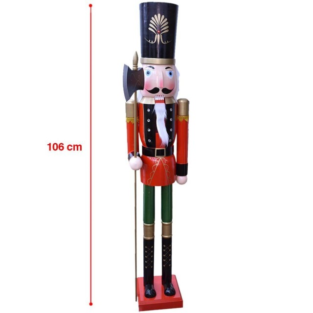 BAKAJI Χριστουγεννιάτικος Ξύλινος Καρυοθραύστης Ύψους 106 εκ Διακοσ...