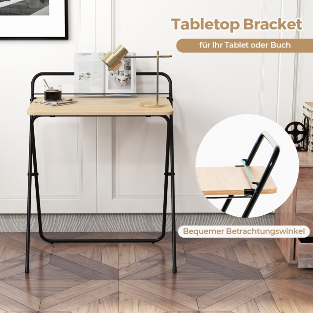 Costway  Πτυσσόμενο γραφείο υπολογιστή με βάση tablet 64 x 43 x 80 cm Φυσικό. JV11324NA