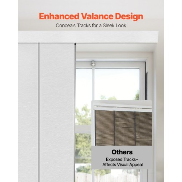 VEVOR Επεκτάσιμο Κουρτινόξυλο Panel 116-218 cm Λευκό (Κόβεται) MBGD...
