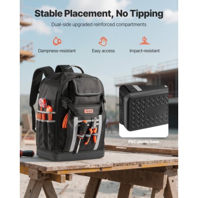 VEVOR Σακίδιο Εργαλείων με 56 Θήκες για Ηλεκτρολόγους GJBBSLD1214IO...