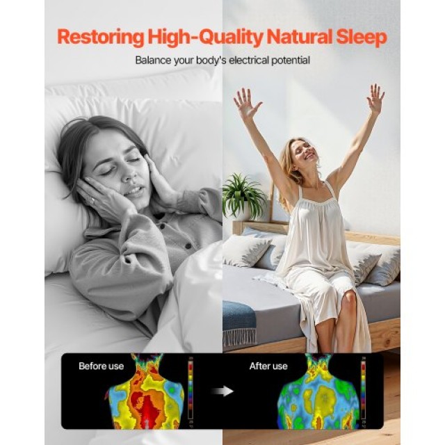 VEVOR Σεντόνια Γείωσης Queen Size 95% Βαμβάκι + 5% Ασημένια Ίνα JDC...