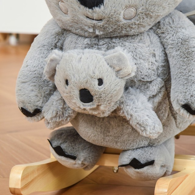 Κουνιστή πολυθρόνα HOMCOM Koala για παιδιά 18-36 μηνών - Γκρι 330-137