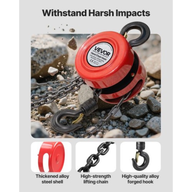 VEVOR Χειροκίνητος Ανυψωτήρας Αλυσίδας 1 Τόνου με Αναβαθμισμένη Γαλ... VEVOR Χειροκίνητος Ανυψωτήρας Αλυσίδας 1 Τόνου με Αναβαθμισμένη Γαλ...
