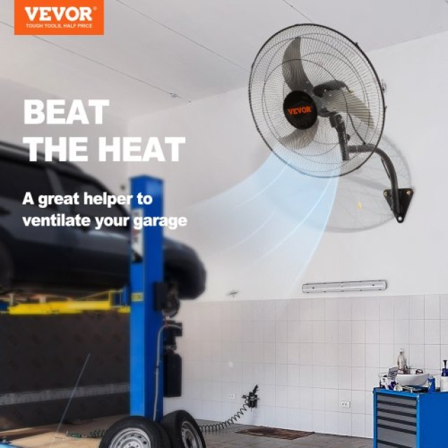 VEVOR Μεταλλικός Ανεμιστήρας Τοίχου 44.5cm με 3 Ταχύτητες  GYBGSFSYCSF18BWP2V2