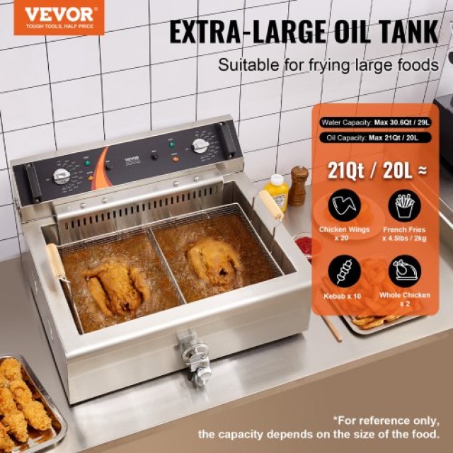 VEVOR  Επαγγελματική Ηλεκτρική Φριτέζα Πάγκου 3000W 29L DGDZGDGSJK0...