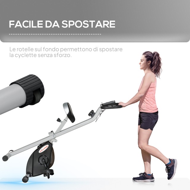 SPORTNOW Πτυσσόμενο Μαγνητικό Ποδήλατο Γυμναστικής με 8 Επίπεδα, Οθ...