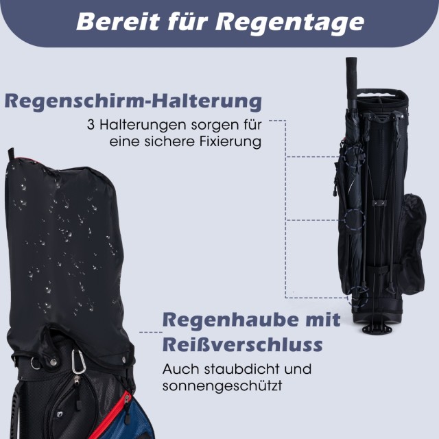 Costway Σετ Ανδρικών Μπλε Δεξιόχειρων Μπαστουνιών Γκολφ 11 Τεμαχίων...