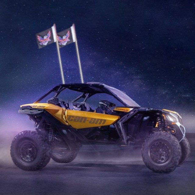 VEVOR Φωτεινή Κεραία LED 2ΤΜΧ 4FT RGB με Σημαία & Remote App για AT...