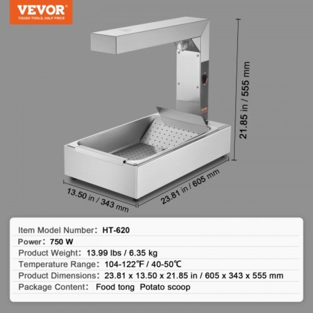 VEVOR  Ηλεκτρικός Θερμαντήρας Πατάτας από Ανοξείδωτο Ατσάλι DLWSTBWT20L793L5AV2
