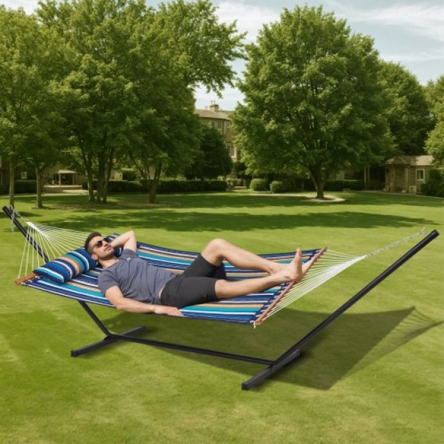 Διπλή Αιώρα VEVOR με Βάση, 480lb Χωρητικότητα, 12 FT Ατσάλινη Βάση, Τσάντα Μεταφοράς & Μαξιλάρι  HFDCLQSXTWTX79EXQV0