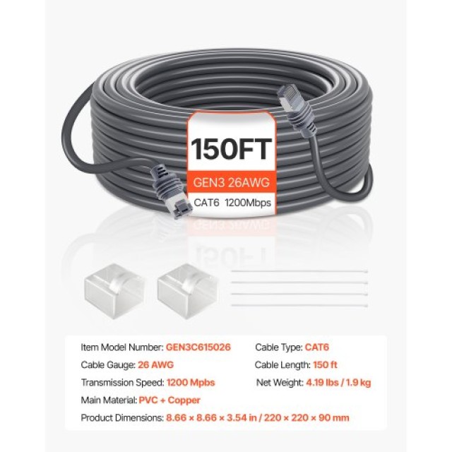 VEVOR Καλώδιο Επέκτασης Starlink Gen 3 - 150 FT - 1200 Mbps XLYZDLG...