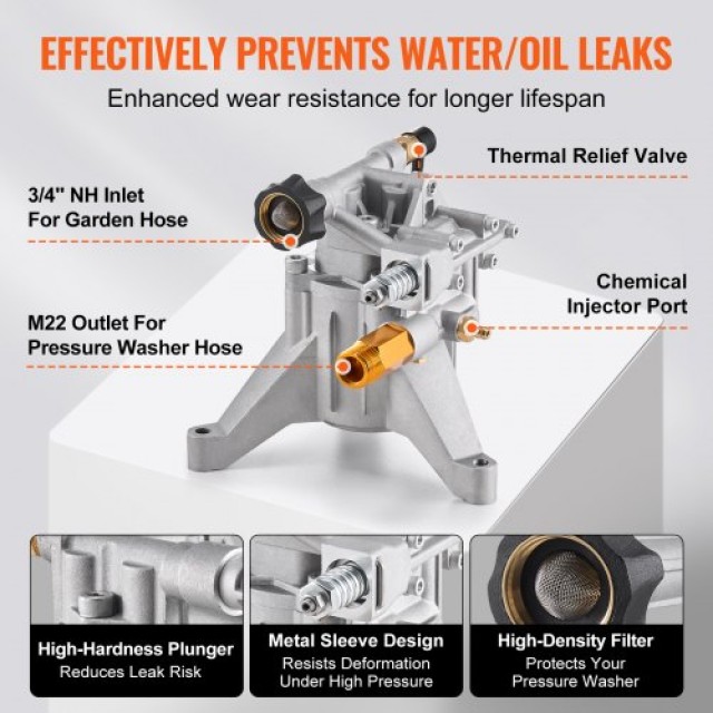 VEVOR  Αντλία Πλυστικού 7/8 Κάθετη 3300 PSI 3.0GPM με 5 Ακροφύσια  ZZXPB25GPM78V65QWV0