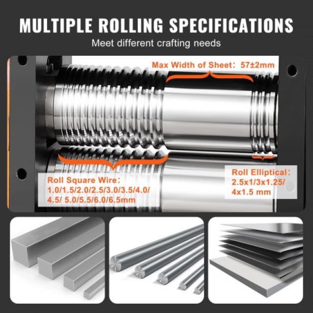 Μηχανή Χειροτεχνίας VEVOR Rolling Mill 57 mm για Κοσμήματα  SHYYPJ3H157M2T9N9V0