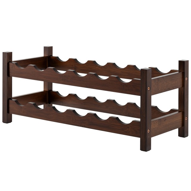 Costway Μπαμπού Ραφιέρα Κρασιών για 12 Μπουκάλια με 2 Ράφια για Κελ... Costway Μπαμπού Ραφιέρα Κρασιών για 12 Μπουκάλια με 2 Ράφια για Κελ...