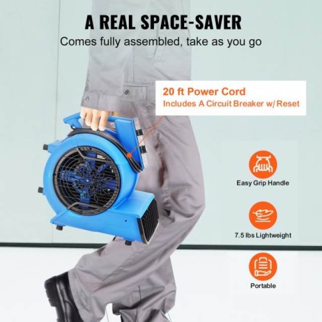Φυσητήρας Δαπέδου VEVOR 1250 RPM 2600 CFM με 4 Γωνίες & 3 Ταχύτητες  FXZXDMGFJ120KEQ70V2