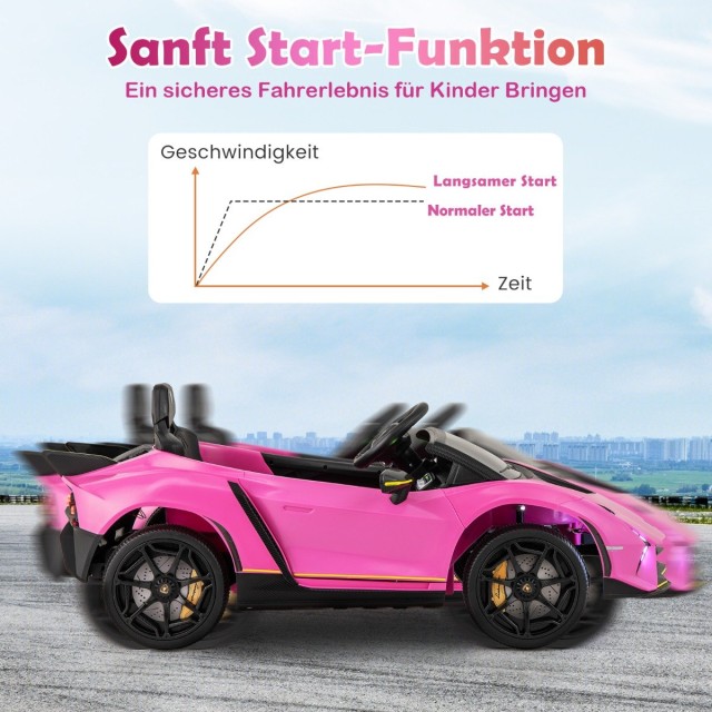 Costway  Ηλεκτρικό Παιδικό Αυτοκίνητο Lamborghini με Υδραυλικές Πόρτες και LED Φώτα TQ10297DE-PI
