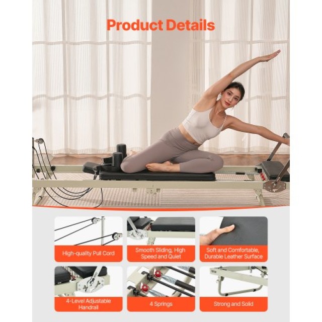 VEVOR Πτυσσόμενο Μηχάνημα Pilates Reformer για Οικιακή Χρήση PLTHXC...