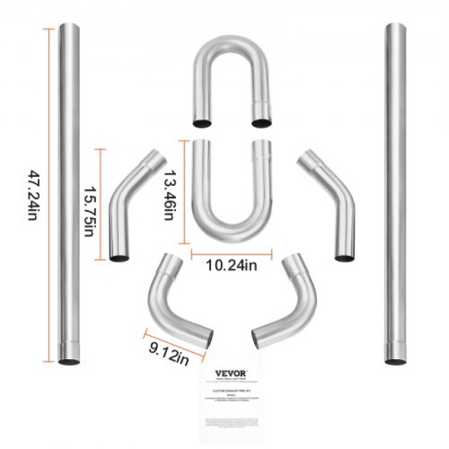 VEVOR Σετ Εξάτμισης 8 Τεμαχίων με Σύνδεση Slip-Fit για DIY Εγκατάστ...