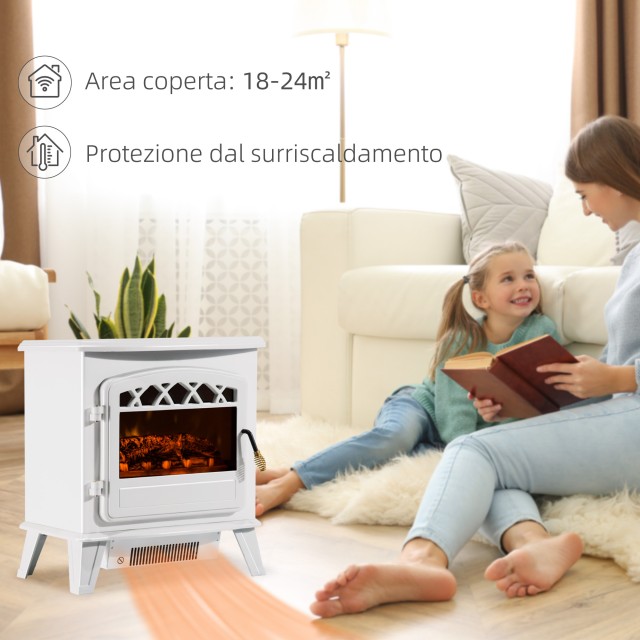 HOMCOM Ηλεκτρικό Τζάκι με Ρυθμιζόμενο Εφέ Φλόγας Ισχύς 925W/1850W 5...