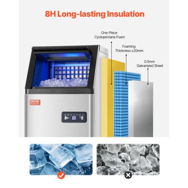 VEVOR Επαγγελματική Παγομηχανή Ελεύθερης Τοποθέτησης 100lbs/24H SYY...
