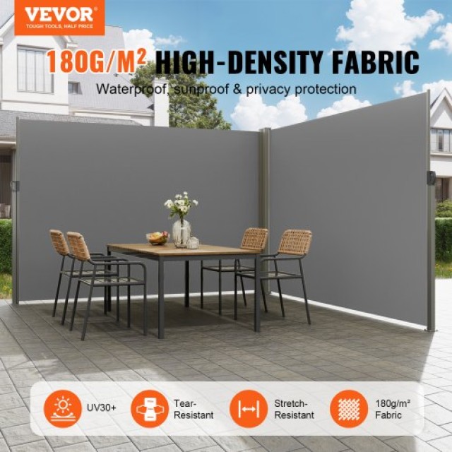 VEVOR Αναδιπλούμενη Πλευρική Τέντα 79x236, Γκρι  KSSCP200X600QPNQGV0