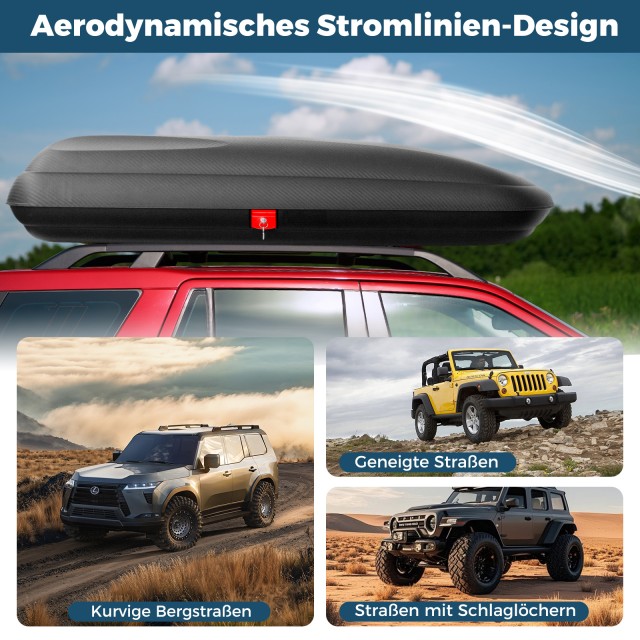 Costway 400L Κλειδωμένη Μπαγκαζιέρα Οροφής με Ζώνες AT6267EU