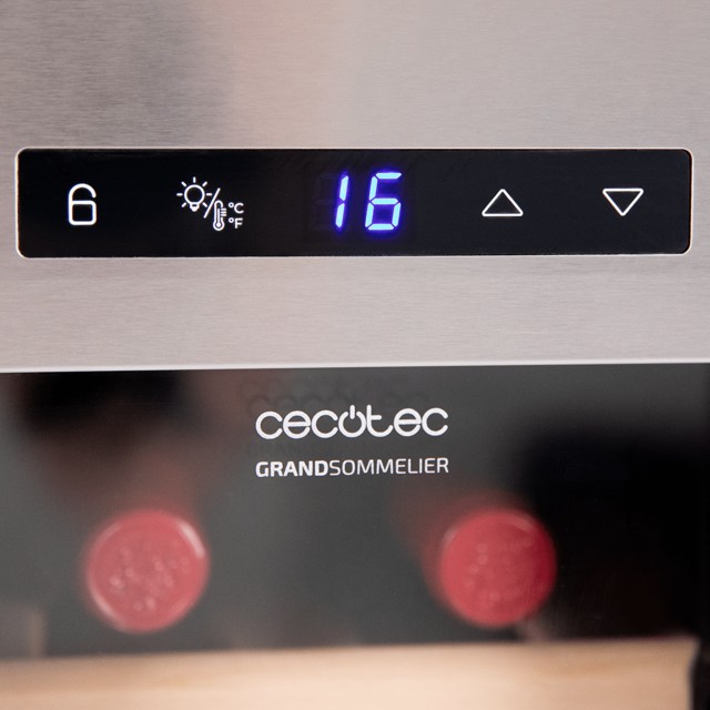 CECOTEC  Συντηρητής Κρασιών Bolero GrandSommelier 1270 CoolWood  Χωρητικότητα 12 Φιαλών και Θερμοηλεκτρική Ψύξη, Ρυθμιζόμενη Θερμοκρασία και Εσωτερικό LED Φωτισμό  CEC-100099