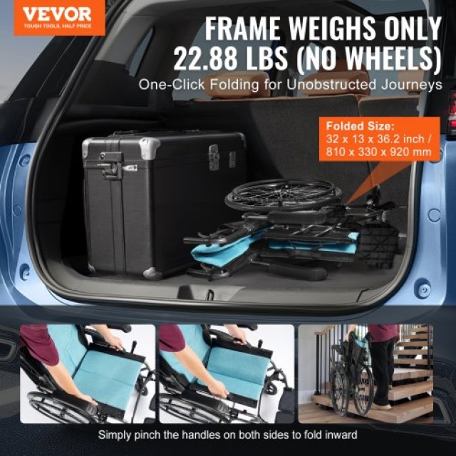 VEVOR Καροτσάκι Αλουμινίου Υπερελαφρύ 18 250lbs  SDZZLYLHJ18I5WBUJV0